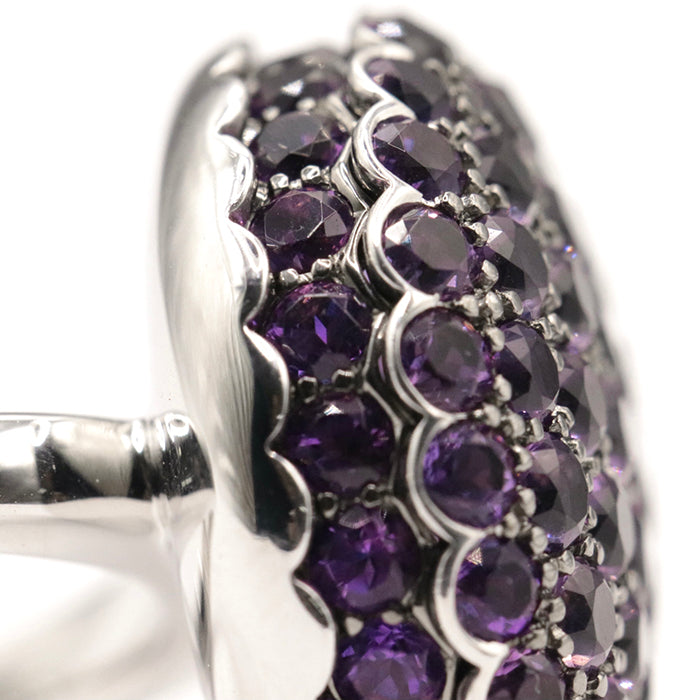 Boucheron Ring Au750%, K18WG%, K18WG, Amethyst purple Tantation Macaron Ring Women 49 Used Authentic
