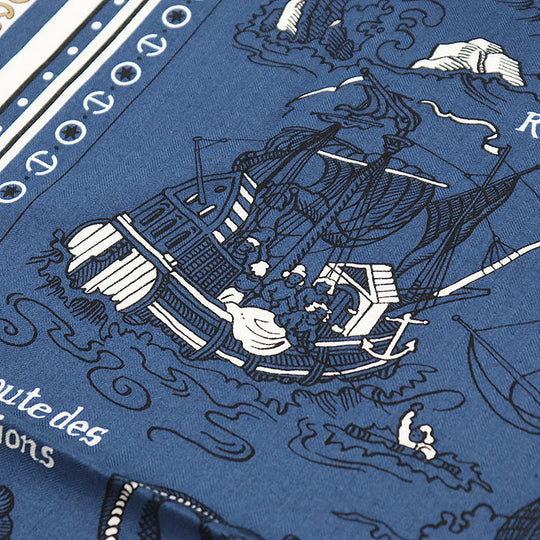 HERMES scarf cashmere silk Marine Clair 243374S 04