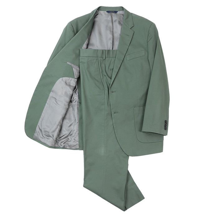Brooks Brothers suit acetate,cotton Green MILANO FIT mens 42S/W36 Used Authentic