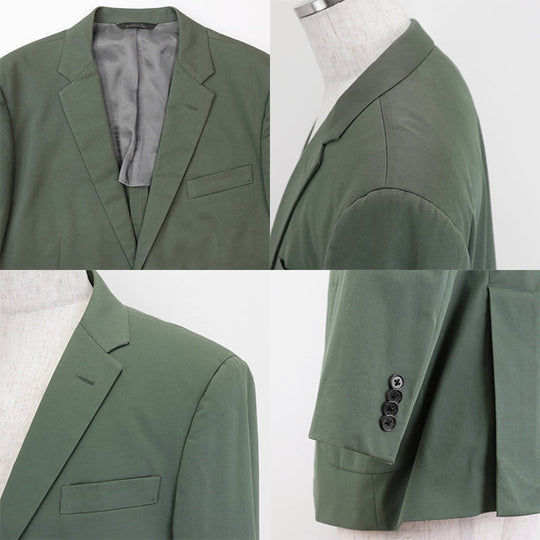 Brooks Brothers suit acetate,cotton Green MILANO FIT mens 42S/W36 Used Authentic