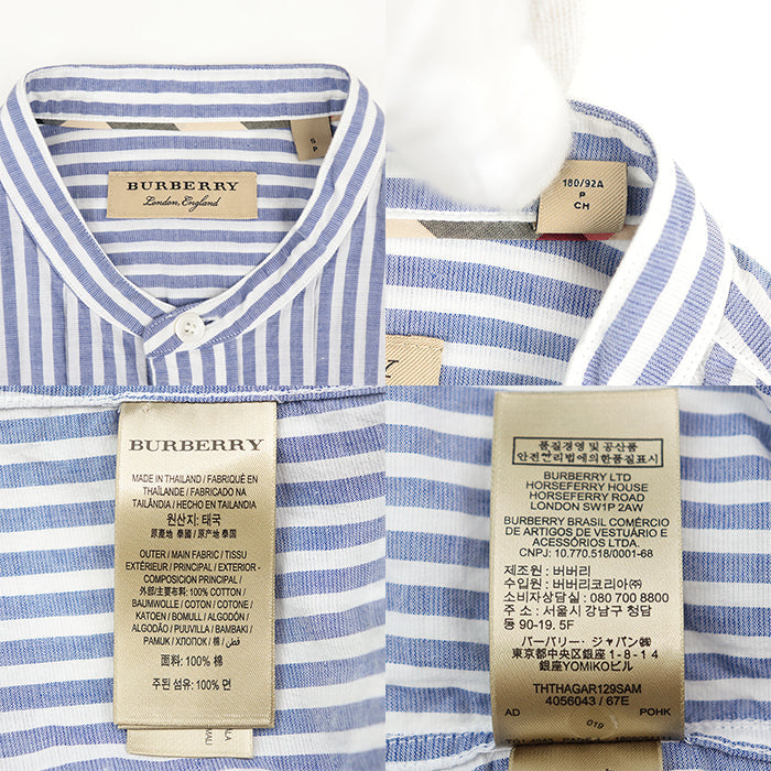 BURBERRY Long sleeve shirt cotton 100% Light blue mens S Used Authentic