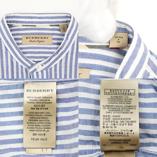 BURBERRY Long sleeve shirt cotton 100% Light blue mens S Used Authentic