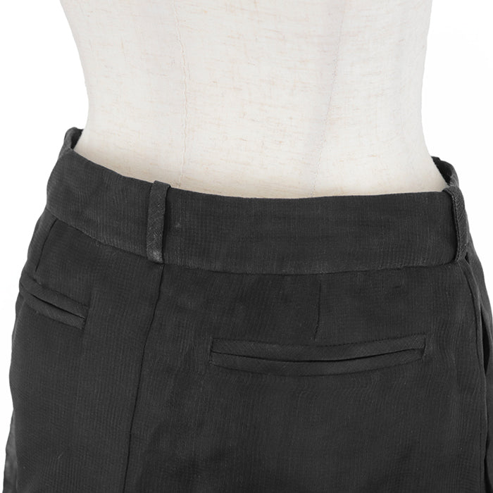 CHANEL skirt 100% silk black Women 36 Used Authentic