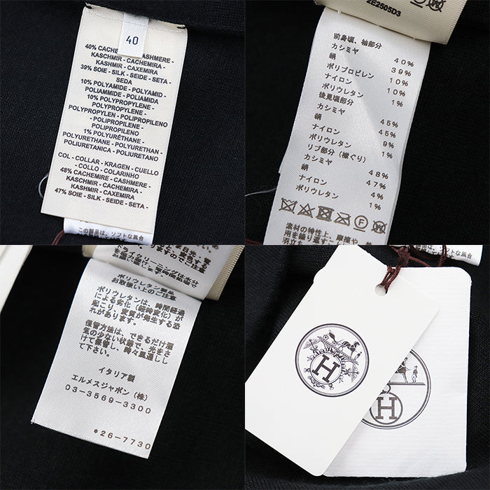 HERMES one piece cashmere black Women 40 Used Authentic