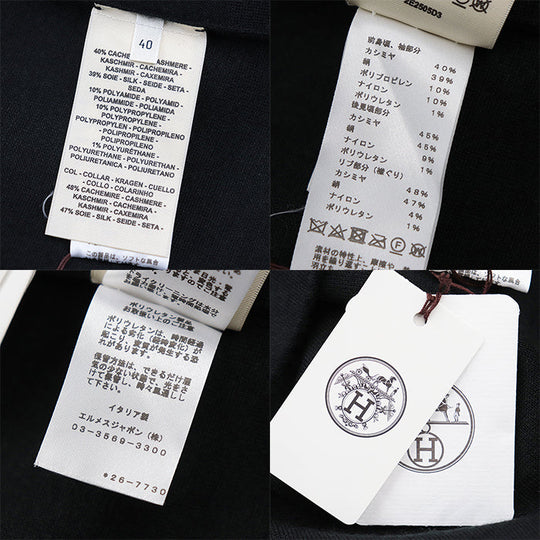 HERMES one piece cashmere black Women 40 Used Authentic