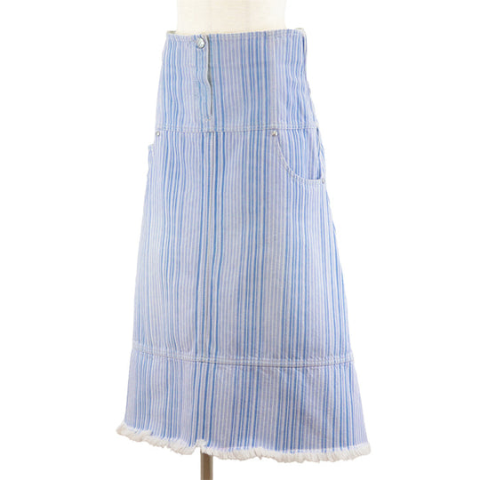 CHANEL skirt cotton 100% Light Purple Light Indigo Women 36 Used Authentic