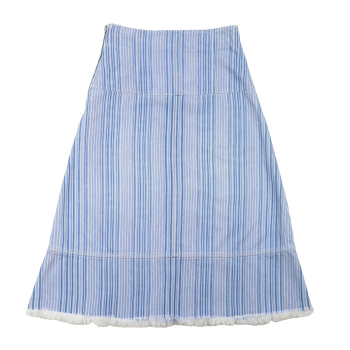 CHANEL skirt cotton 100% Light Purple Light Indigo Women 36 Used Authentic