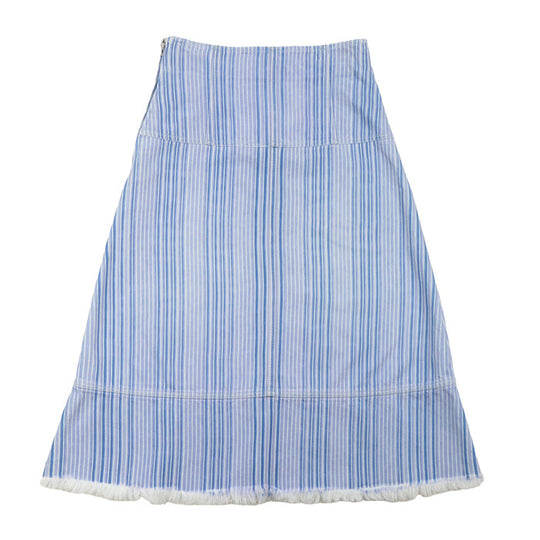 CHANEL skirt cotton 100% Light Purple Light Indigo Women 36 Used Authentic