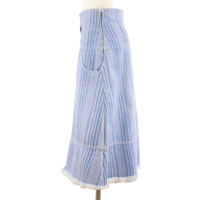 CHANEL skirt cotton 100% Light Purple Light Indigo Women 36 Used Authentic