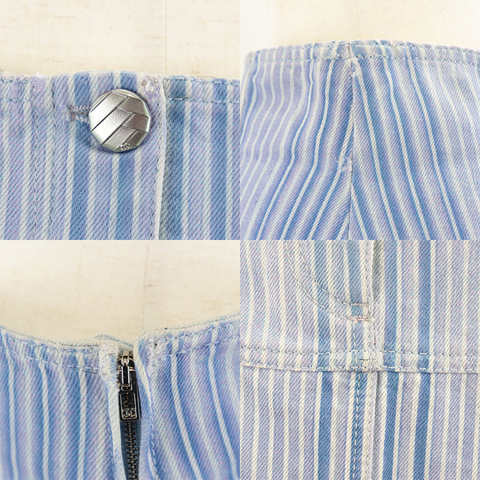 CHANEL skirt cotton 100% Light Purple Light Indigo Women 36 Used Authentic