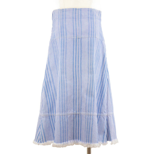 CHANEL skirt cotton 100% Light Purple Light Indigo Women 36 Used Authentic