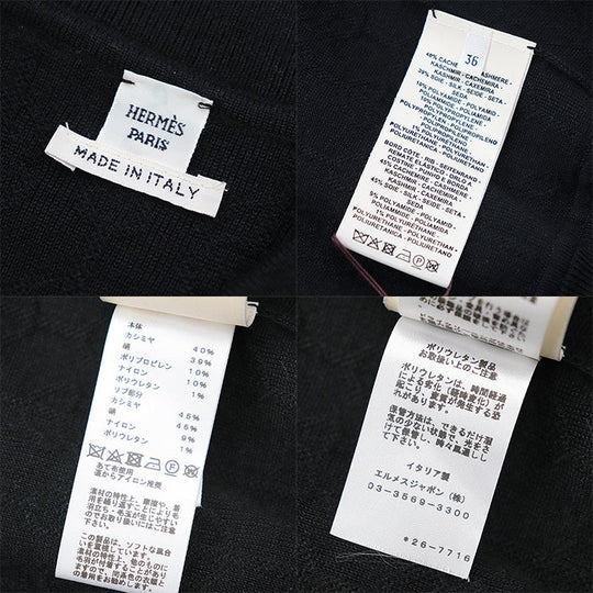 HERMES Other outerwear 40% cashmere, 39% silk, Rib: 45% cashmere, 45% silk, 9% nylon, 1% polyurethane black Women 36 Used Authentic