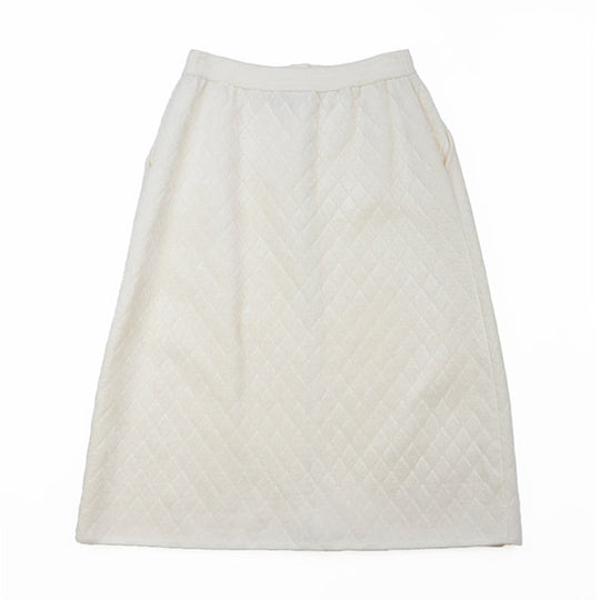 CHANEL skirt 54% Polyamide, 42% Viscose Ivory P65628 Women 36 Used Authentic