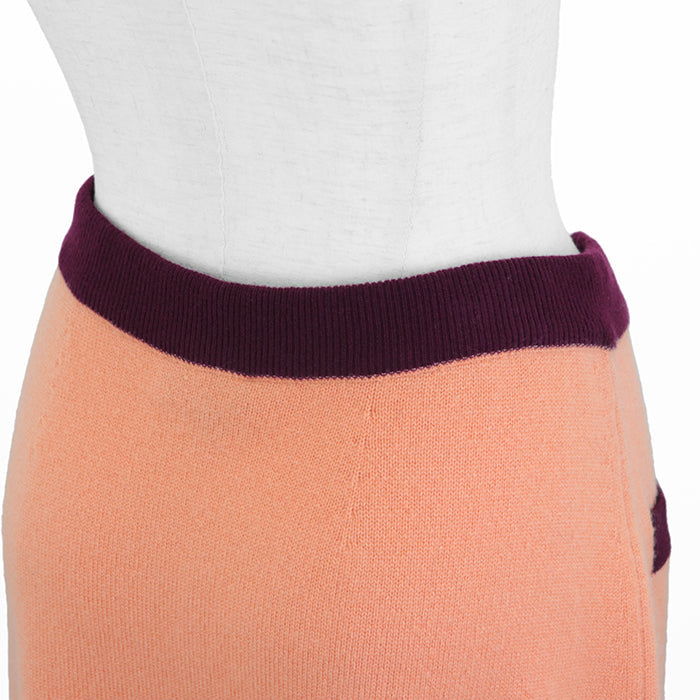 CHANEL skirt Cashmere 100% Orange Burgundy P64644 Women 36 Used Authentic