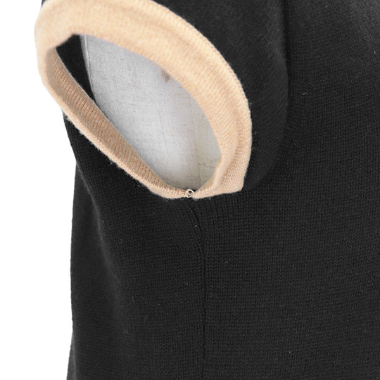 CHANEL one piece Cashmere 100% Black, Brown P31859 Women 38 Used Authentic