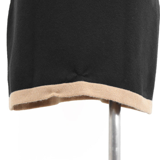 CHANEL one piece Cashmere 100% Black, Brown P31859 Women 38 Used Authentic