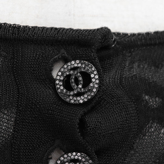 CHANEL one piece 100% viscose black P63292 Women 38 Used Authentic