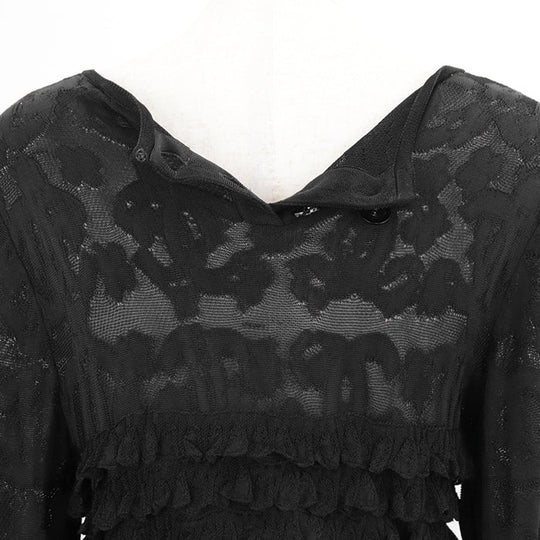 CHANEL one piece 100% viscose black P63292 Women 38 Used Authentic