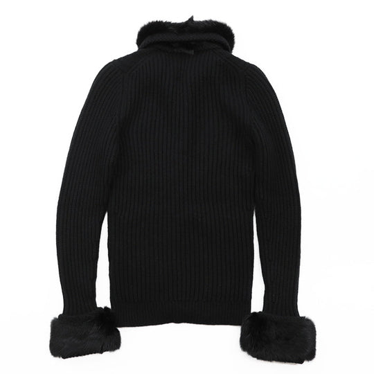 GUCCI knit Cashmere 100% black 164904 X9443 Women XS Used Authentic