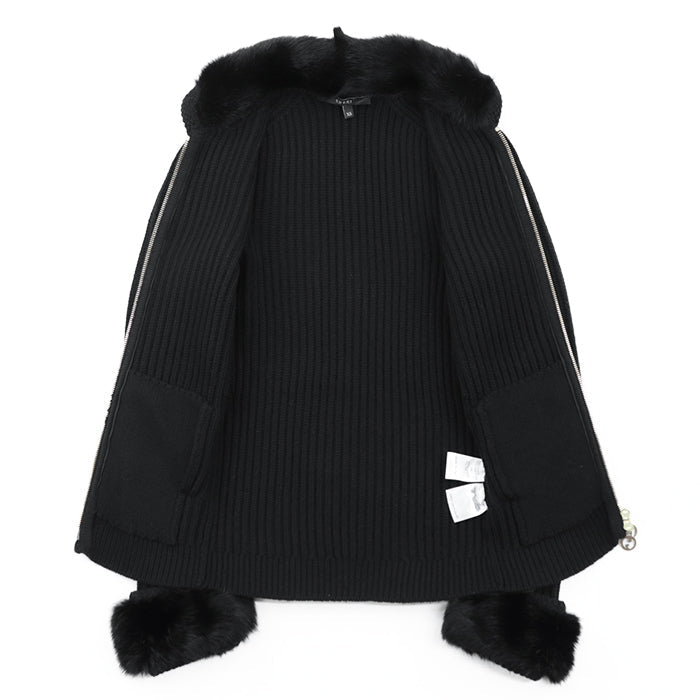GUCCI knit Cashmere 100% black 164904 X9443 Women XS Used Authentic