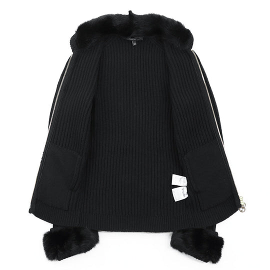 GUCCI knit Cashmere 100% black 164904 X9443 Women XS Used Authentic