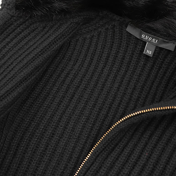 GUCCI knit Cashmere 100% black 164904 X9443 Women XS Used Authentic