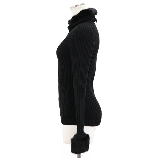GUCCI knit Cashmere 100% black 164904 X9443 Women XS Used Authentic