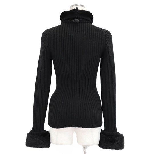 GUCCI knit Cashmere 100% black 164904 X9443 Women XS Used Authentic