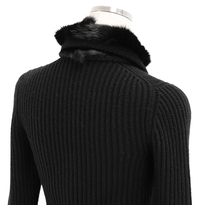 GUCCI knit Cashmere 100% black 164904 X9443 Women XS Used Authentic