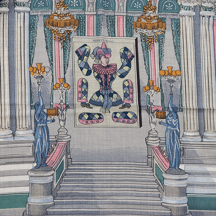 HERMES scarf 70% cashmere, 30% silk multicolor Carrjean GRAND THEATER NOUVE Grand Theater Nouveau Women Used Authentic