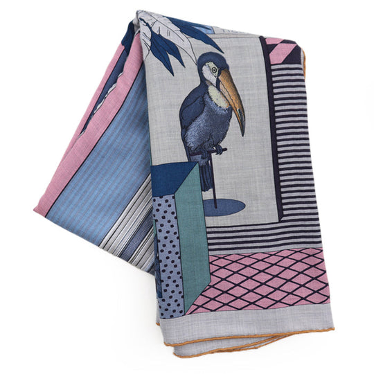 HERMES scarf 70% cashmere, 30% silk multicolor Carrjean GRAND THEATER NOUVE Grand Theater Nouveau Women Used Authentic