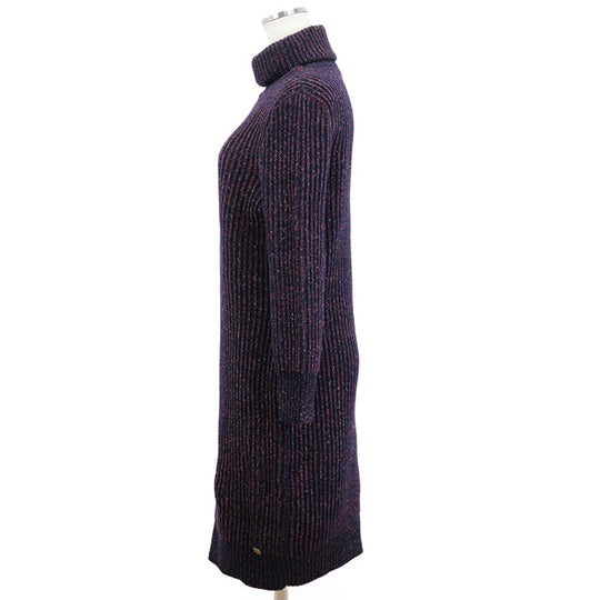 CHANEL one piece 80% cashmere, 11% wool navy wine red P41770 Karl Lagerfeld period Women 40 Used Authentic