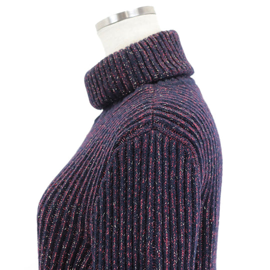 CHANEL one piece 80% cashmere, 11% wool navy wine red P41770 Karl Lagerfeld period Women 40 Used Authentic