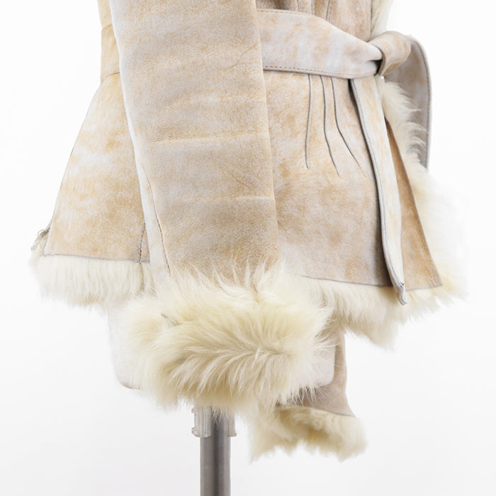 GUCCI Other outerwear 100% real shearling light beige Women 36 Used Authentic