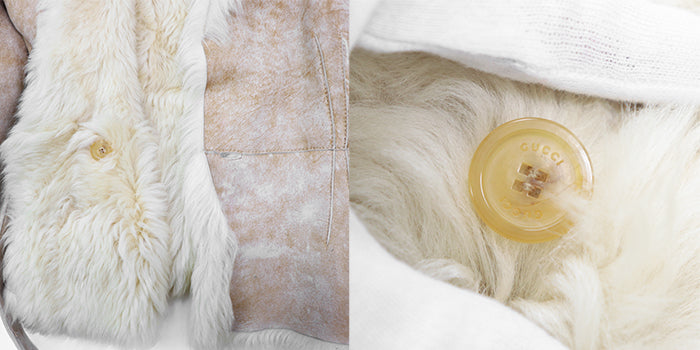 GUCCI Other outerwear 100% real shearling light beige Women 36 Used Authentic