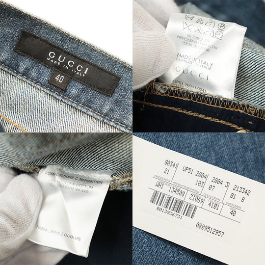 GUCCI Pants cotton 100% Indigo Women 40 Used Authentic