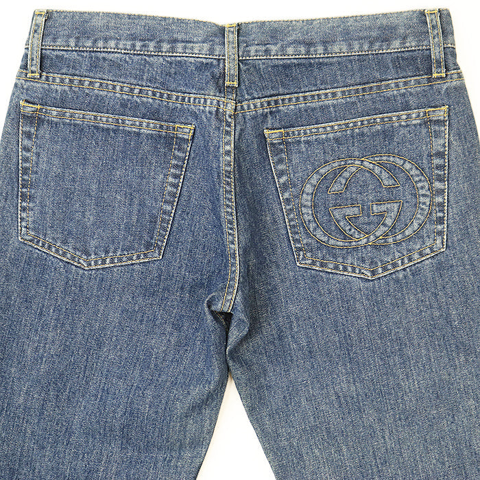 GUCCI Pants cotton 100% Indigo Women 40 Used Authentic