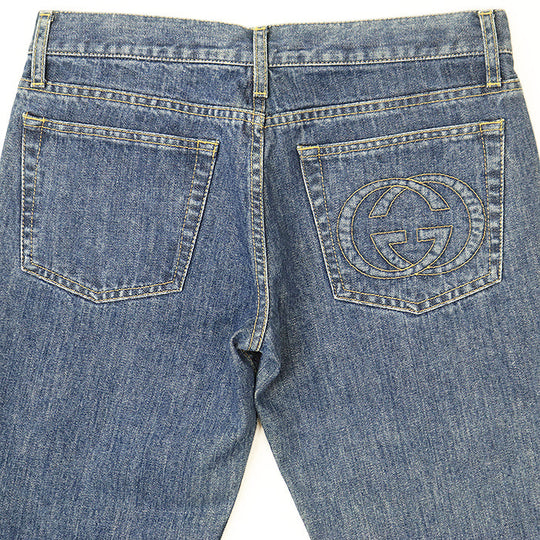 GUCCI Pants cotton 100% Indigo Women 40 Used Authentic