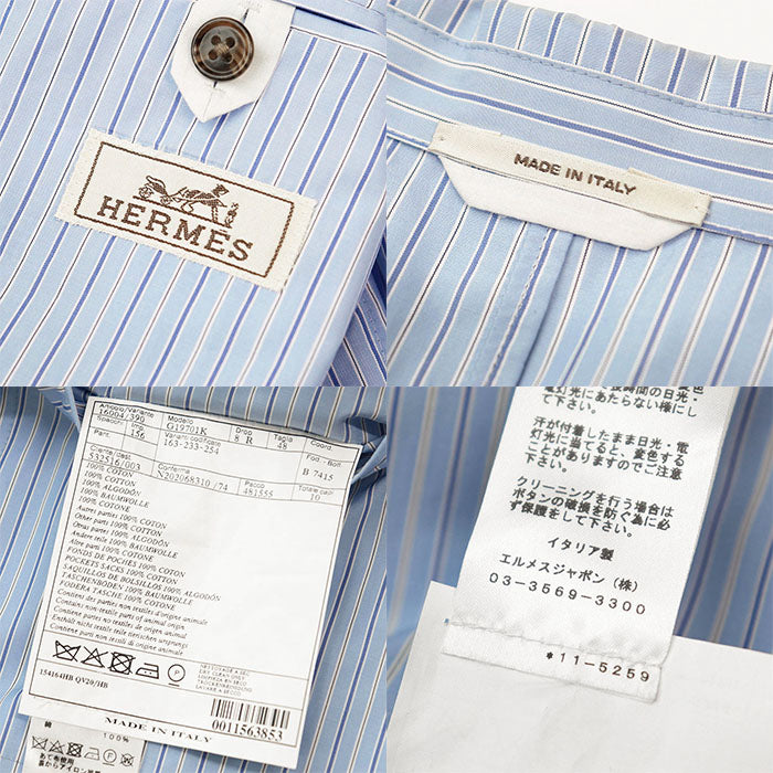 HERMES Other outerwear cotton 100% Sac blue G19701K mens 48 Used Authentic