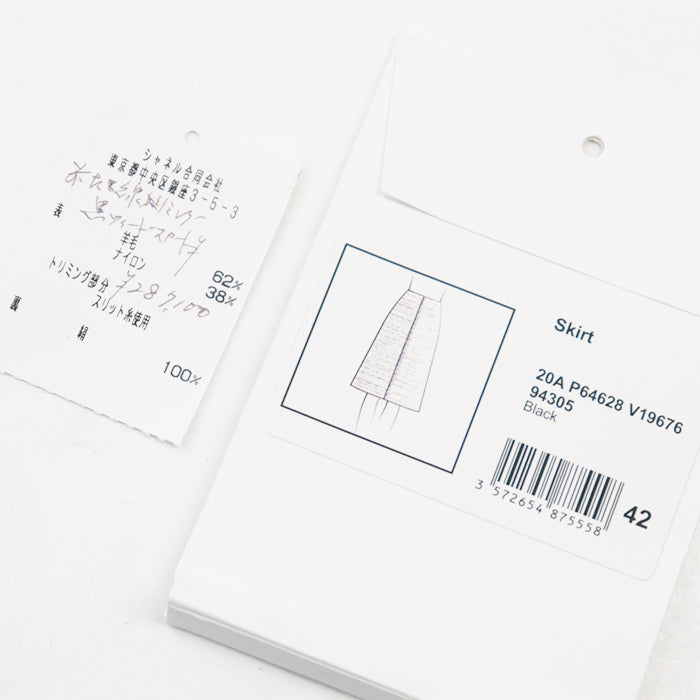 CHANEL skirt wool Black, White P64628 42