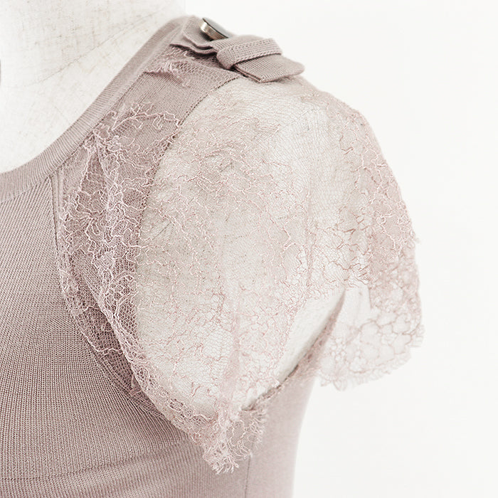 Valentino knit 70% wool, 20% silk pink beige Women S Used Authentic