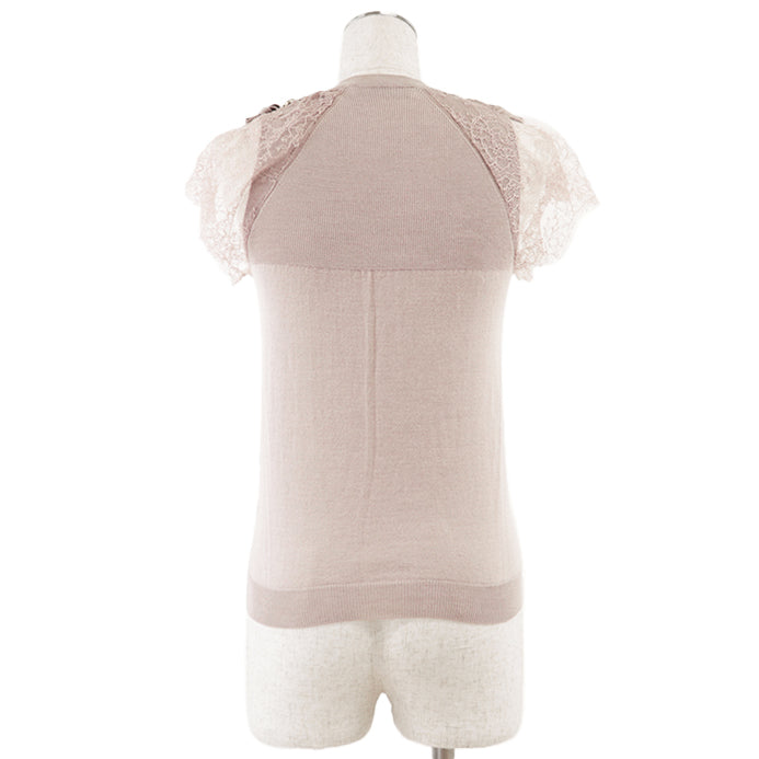 Valentino knit 70% wool, 20% silk pink beige Women S Used Authentic