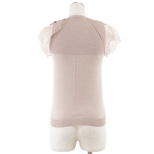 Valentino knit 70% wool, 20% silk pink beige Women S Used Authentic