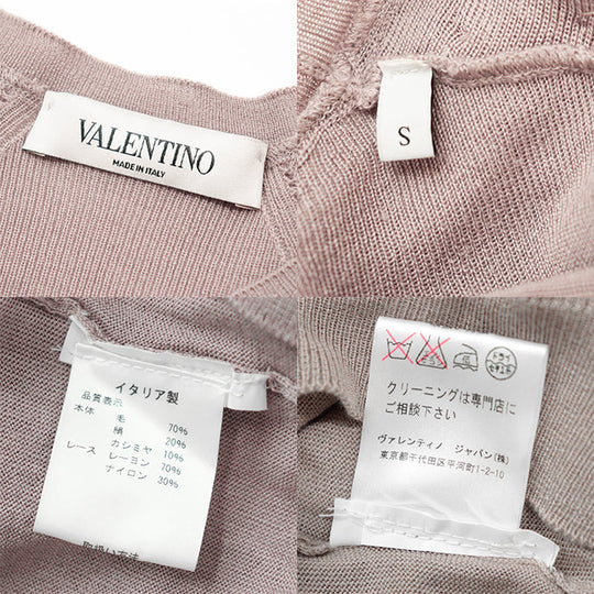 Valentino knit 70% wool, 20% silk pink beige Women S Used Authentic