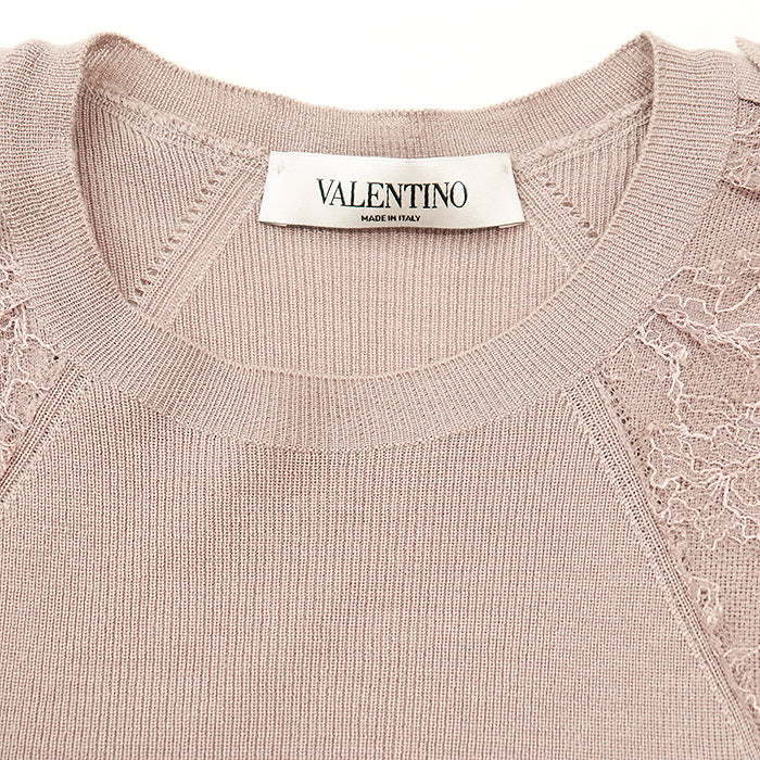 Valentino knit 70% wool, 20% silk pink beige Women S Used Authentic