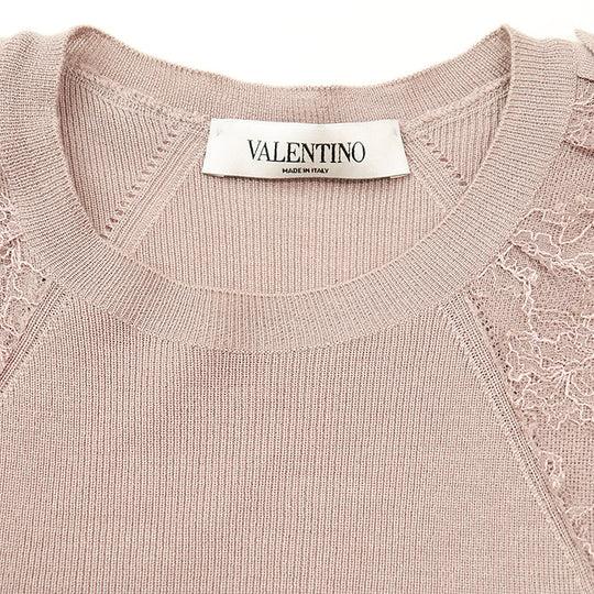 Valentino knit 70% wool, 20% silk pink beige Women S Used Authentic