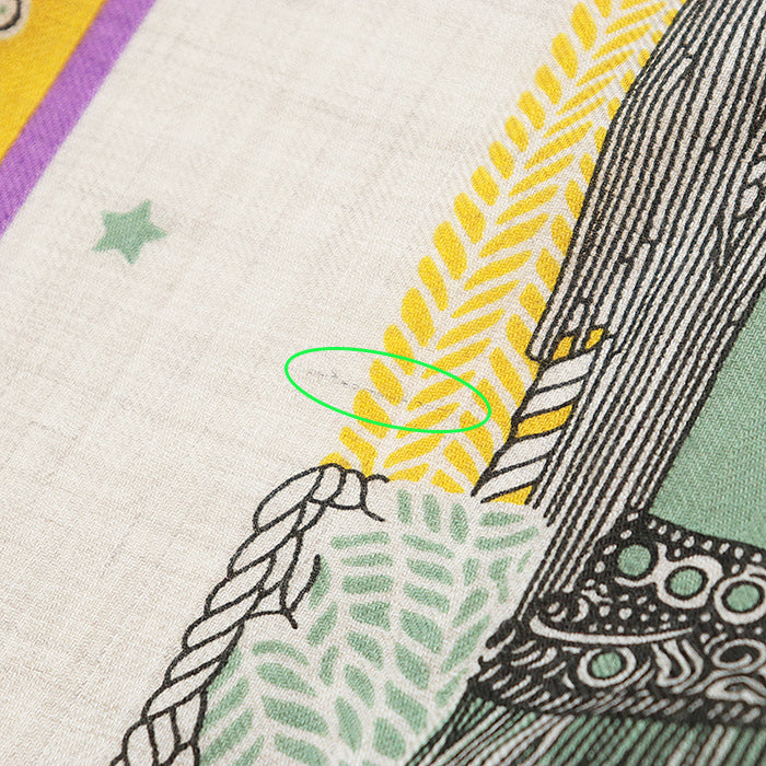 HERMES scarf cashmere silk multicolor