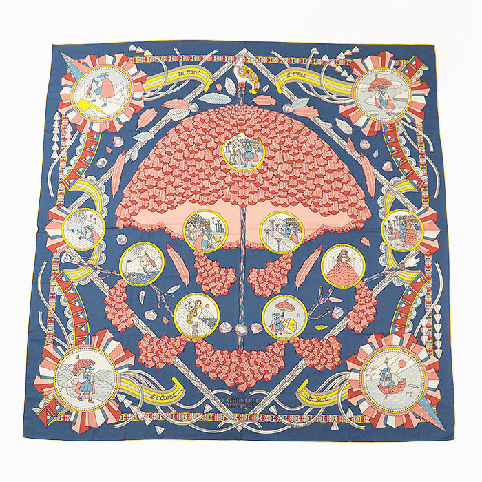 HERMES scarf cashmere silk multicolor