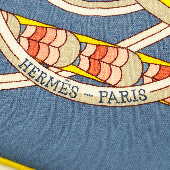 HERMES scarf cashmere silk multicolor