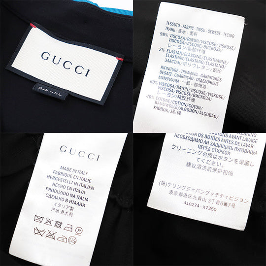 GUCCI one piece 410274 98% rayon, 2% polyurethane Black blue Women S Used Authentic